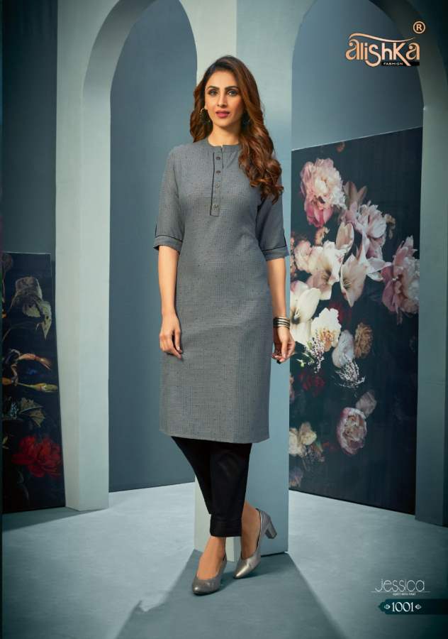 Alishka Jessica Classic Casual Wear Rayon Kurti With Bottom Collection